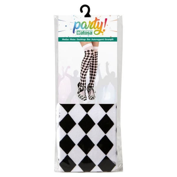 Kostume nylonstrømper Harlequin Onesize Hvid
