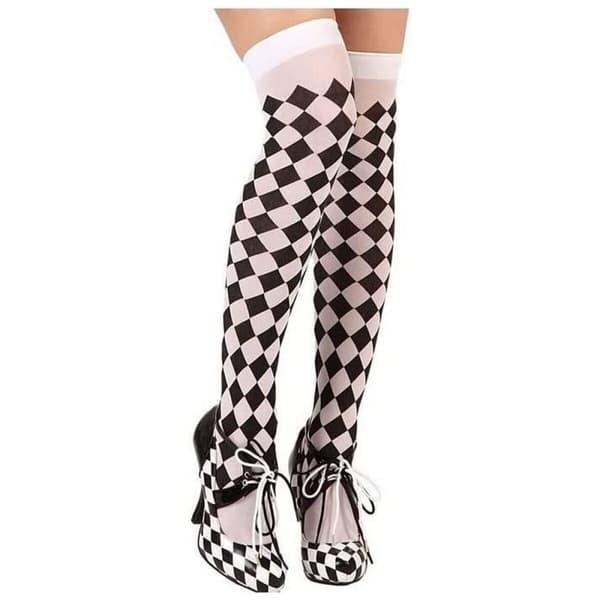 Kostume nylonstrømper Harlequin Onesize Hvid