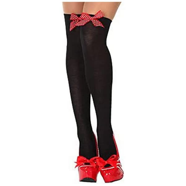 Kostume nylonstrømper Bow Onesize Sort