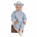 Miniatyrbillede 1 af 2: Kostume til babyer Blå Bjørnebamse (3 Dele) - 12 måneder