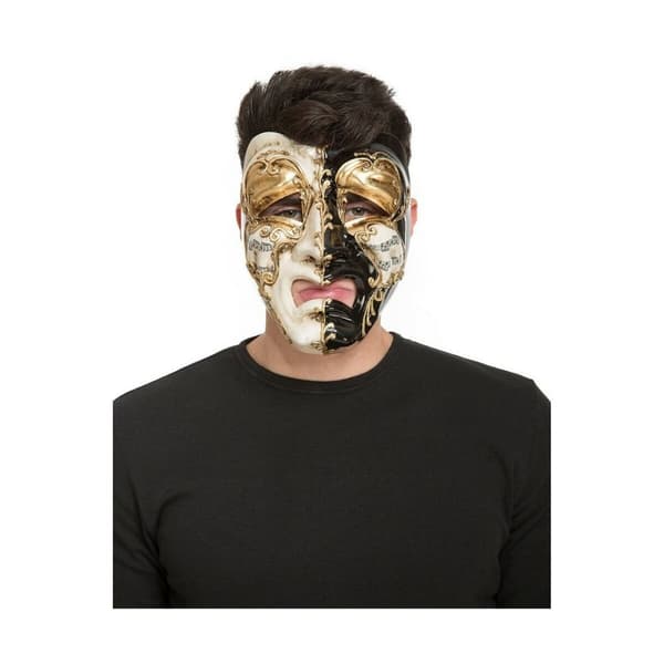 Maske My Other Me Sadness Sort Gylden Hvid