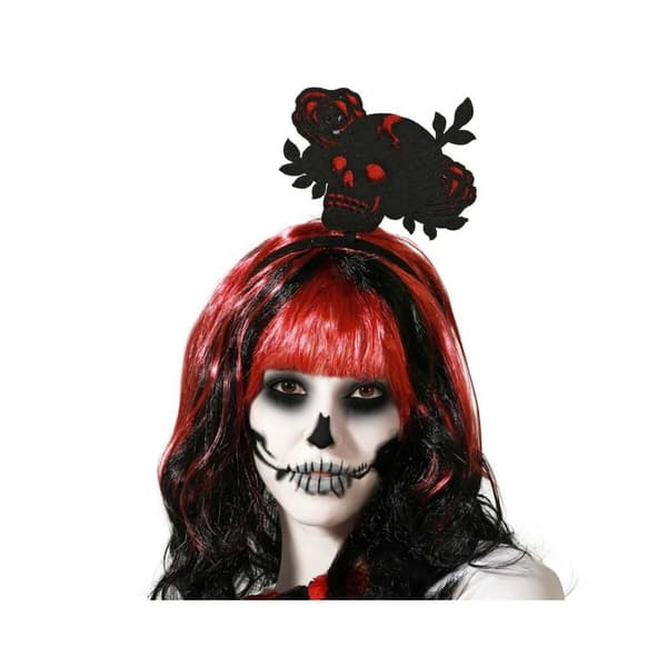Hårbøjle Kranium Roser Halloween
