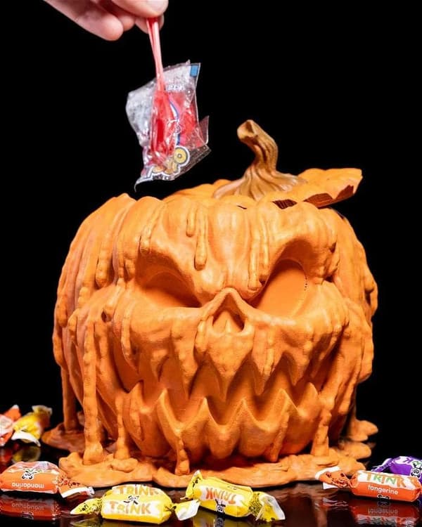 Halloween-gresskar-smeltende spøkelse Candy Bowl/Night Light