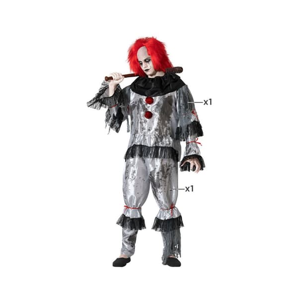 Kostume til voksne Grå Mande klovn - M/L