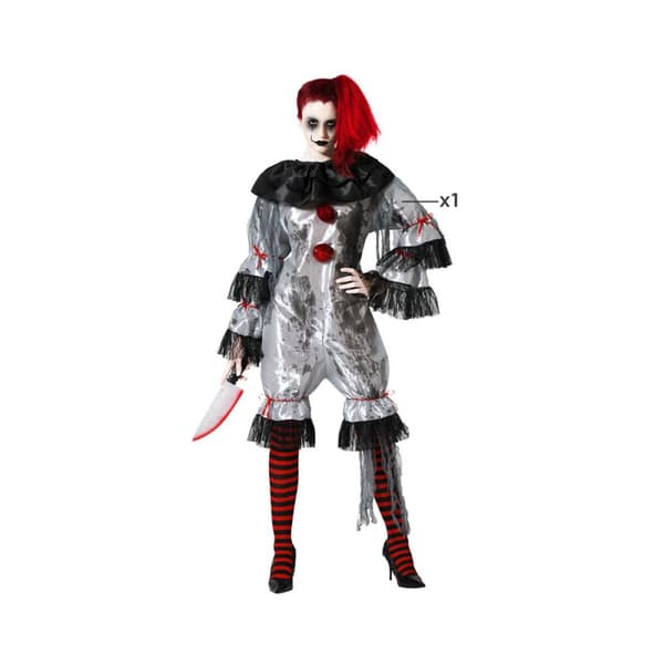 Kostume til voksne Grå Mande klovn - M/L