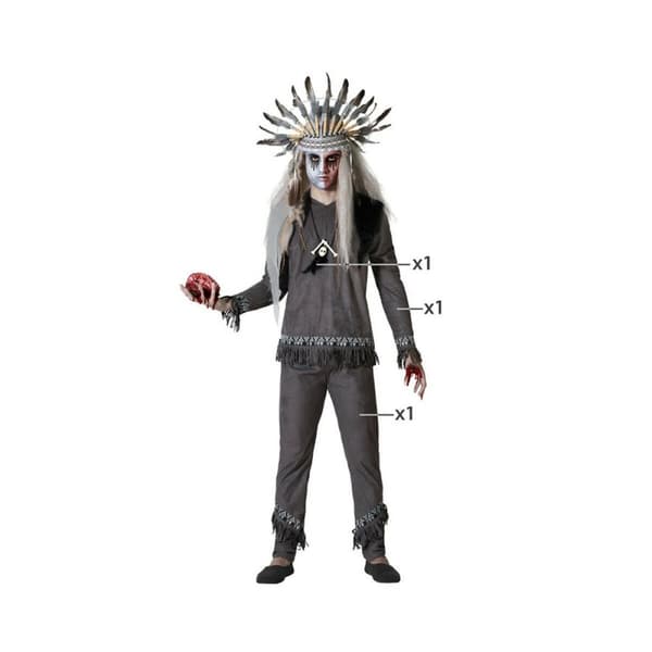 Kostume til voksne chaman Grå XL - M/L