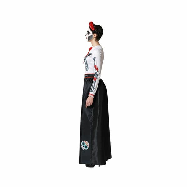 Kostume Skelet Mexicansk dame Multifarvet - XXL