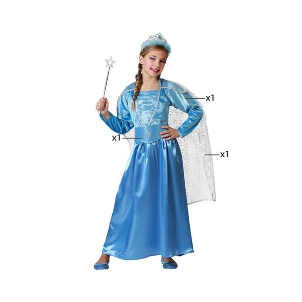 Kostume til børn Prinsesse Blå - 10-12 år