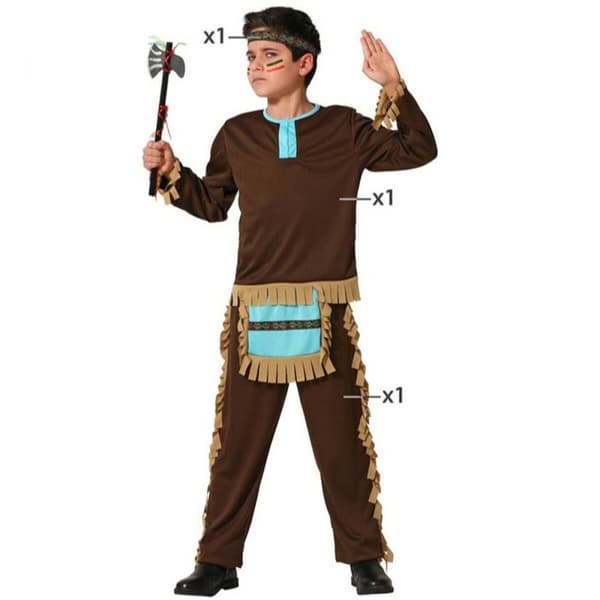 Kostume til børn Amerikansk Indisk Blå - 10-12 år