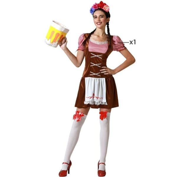 Kostume Tysk kvindelig tjener Brun - M/L