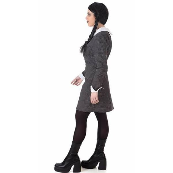Kostume til voksne Wednesday Prikket Sort - M