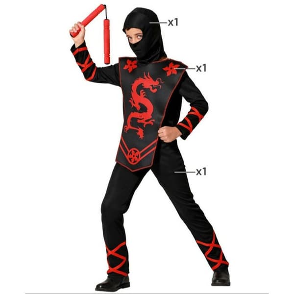 Børnekostume Ninja - 3-4 år