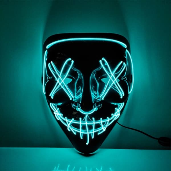 LedMask Halloween Skräck Isblå