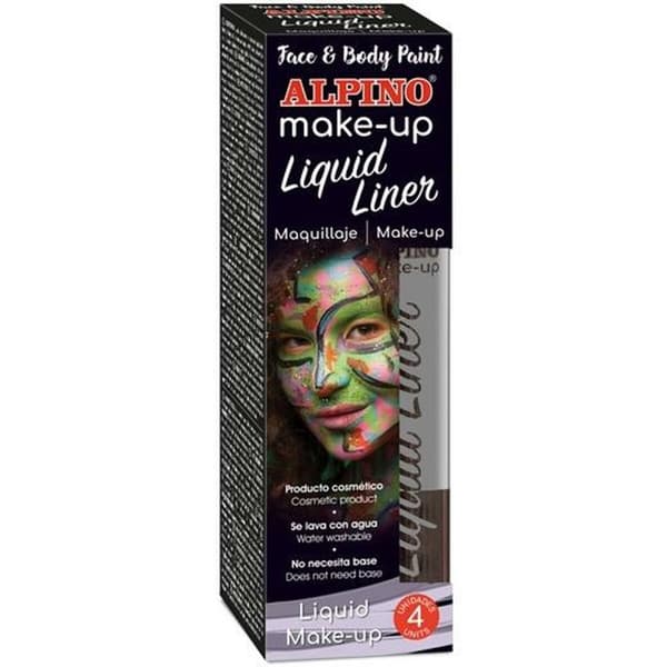 Kropsmaling Alpino Liquid Liner 4 enheder Sort 6 gr