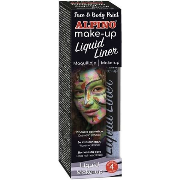 Kropsmaling Alpino Liquid Liner 4 enheder Sølvfarvet 6 gr