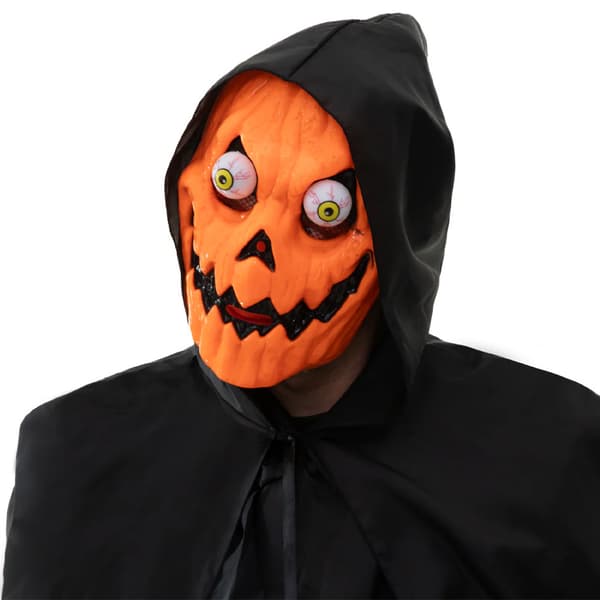 Läskig Pumpa Halloweenmask 18,5x26cm