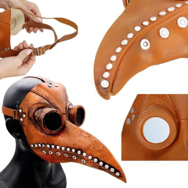 Springos® Halloween Bird Beak Mask Huvudmask Plague Mask Steampunk Style