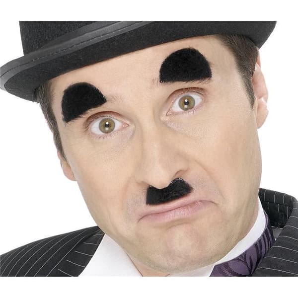 20-tals Charlie Chaplin Mustasch - SMIFFY'S - Kostymaccessoar - Svart