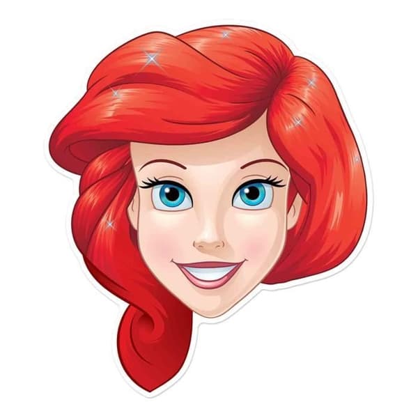 Ariel kartongmask - Disney Den lilla sjöjungfrun 27 cm Röd