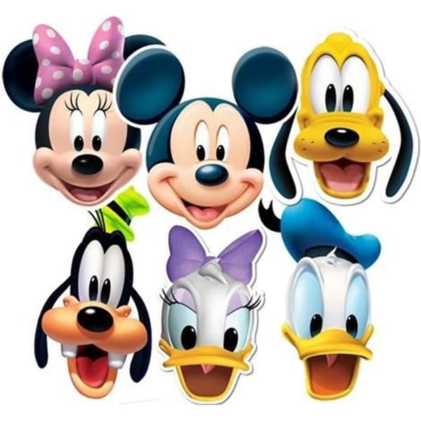 Set med 6 masker från Musse och hans Disneyvänner - Barn - Svart - 100 % Disney-licens