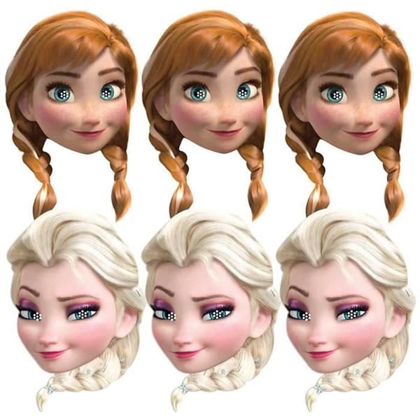 Set med 6 Anna och Elsa Disney Frozen Masks