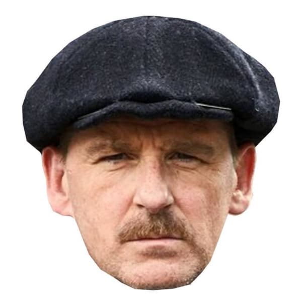 Paul Anderson Flat Cardboard Mask - Peaky Blinders - Vuxen - Svart