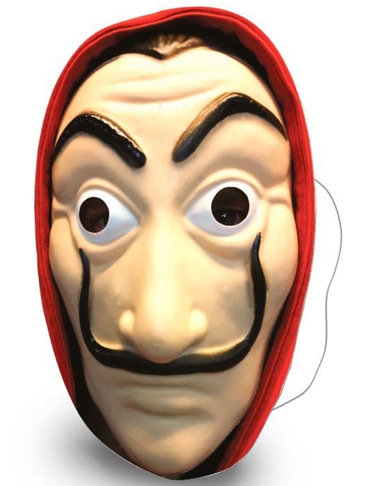 Vuxen rånare platt kartongmask