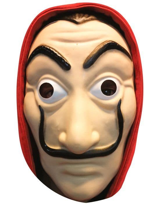 Vuxen rånare platt kartongmask