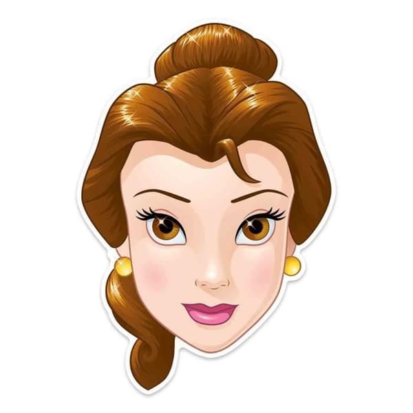 Belle kartongmask - Disney Beauty and the Beast 27 cm Brun