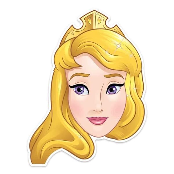 Aurora kartongmask - Disney Törnrosa 27 cm Gul