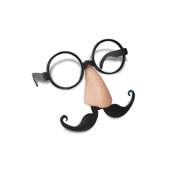 Förklädnad - Mask, glasögon, näsa, mustasch - Vuxen - Svart - Inomhus