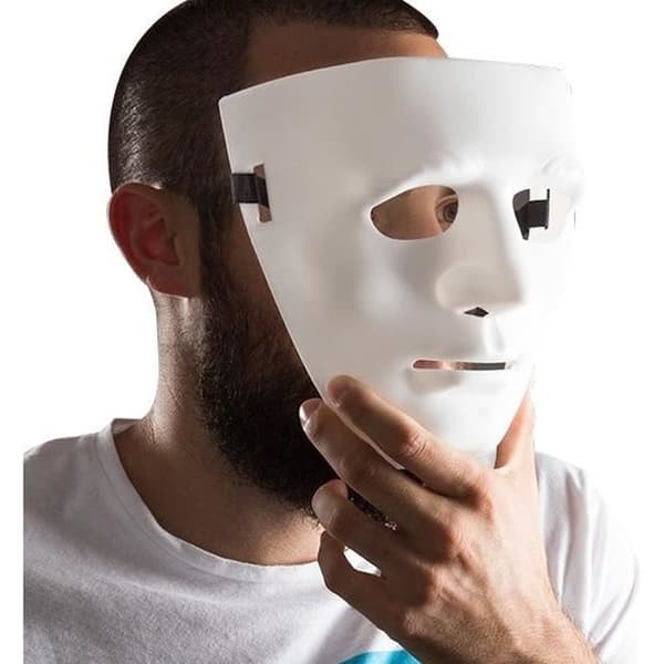 Vit anonym mansmask - Märke - Modell - Kön: Man - Färg: Vit - Interiör