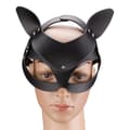 Miniatyrbild 3 av 4: Kattmask - KÄRLEK OCH VIBBAR - Svart - Mjukt konstläder - Strass - Justerbar