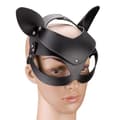 Miniatyrbild 2 av 4: Kattmask - KÄRLEK OCH VIBBAR - Svart - Mjukt konstläder - Strass - Justerbar