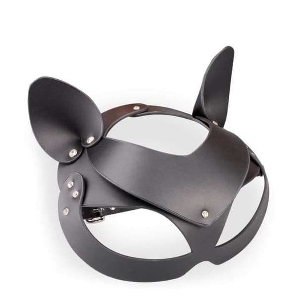 Kattmask - KÄRLEK OCH VIBBAR - Svart - Mjukt konstläder - Strass - Justerbar