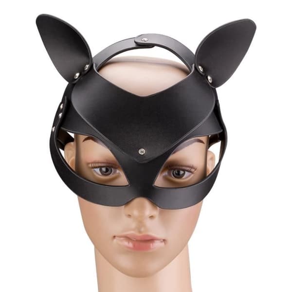 Kattmask - Ej specificerad - Svart - Syntetläder - Strass - Justerbar