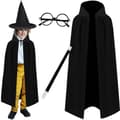 Miniatyrbilde 1 av 9: Trollkarl Maskeraddräkt för Barn - 4-delar