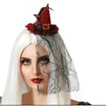 Miniatyrbillede 1 af 5: Hårbøjle Hat Heks Halloween Rød