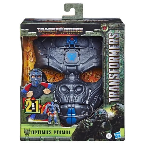 Transformers: Rise of the Beasts Transformers: Rise of the Beasts 2-i-1 Convertible Optimus Primal Mask med 22,5 cm figurläge, åldrarna 6 och uppåt