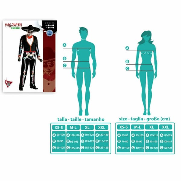 Kostume Skelet Mexicansk dame - XS/S
