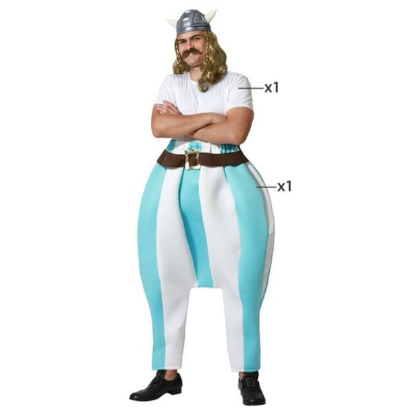 Kostume til voksne Viking mand Blå - M/L