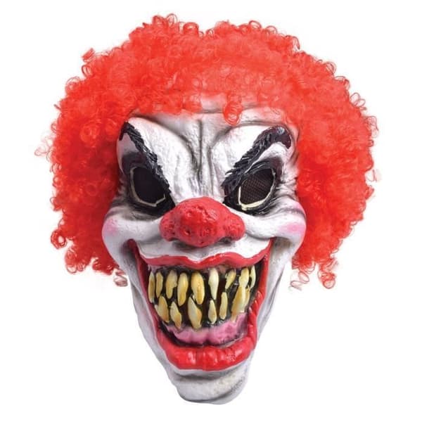 Skräckclownmask rött hår (skum) - BM461