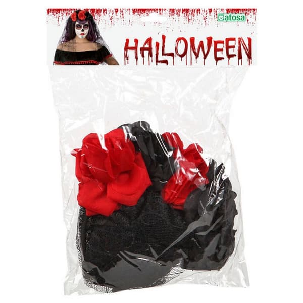 Diadem Halloween Röd/Svart