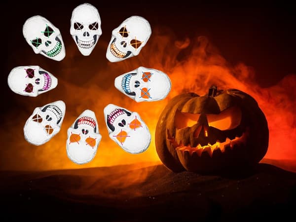 LED Mask Dödskalle - Halloween