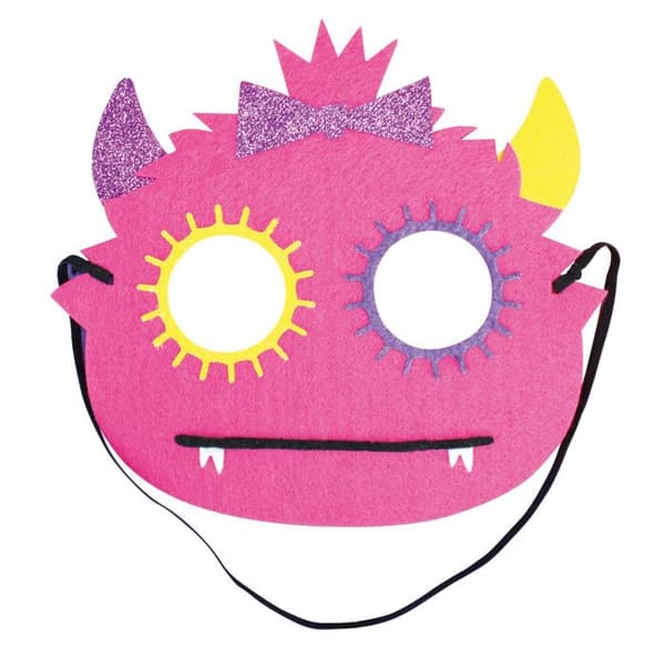 Mask barn filt lila monster 20,5 x 14,5 cm