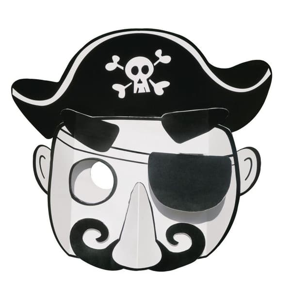 3D Pirate Captain Mask att färglägga och sätta ihop - MegaCrea DIY