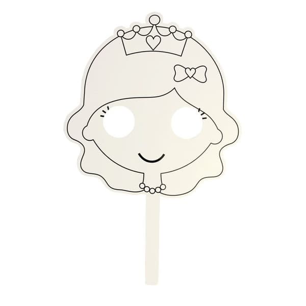 Masker barn prinsessa att dekorera, inklusive pinne x 4 stycken