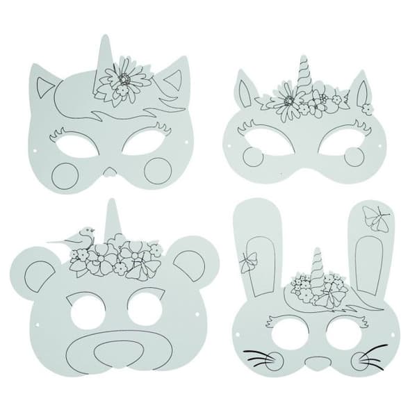 Unicorn fördragen stark kortmask - MegaCrea DIY - 4 delar - Grå