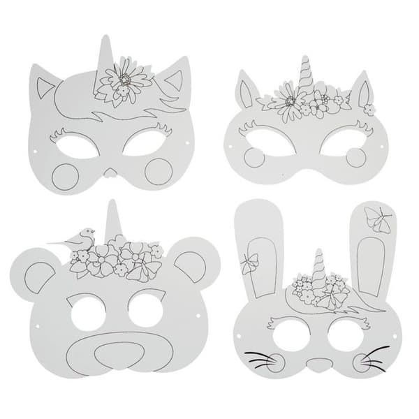 Unicorn fördragen stark kortmask - MegaCrea DIY - 4 delar - Grå