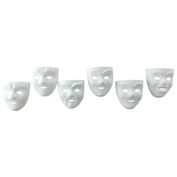 Barnteatermask 6 stycken - Creative seed White